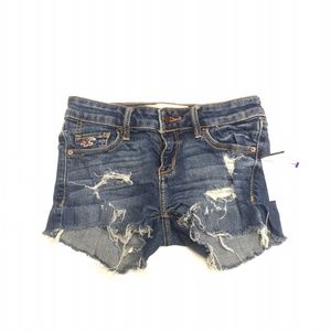 Hollister Distressed Cutoff Denim Jean Shorts Sz 0